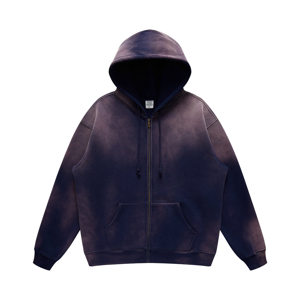 Unisex Hoodies Four Color Blanks Water Washed zebra Gradient Zipper American Retro Hooded Sweatshirt Plain Hoodies in Bulk