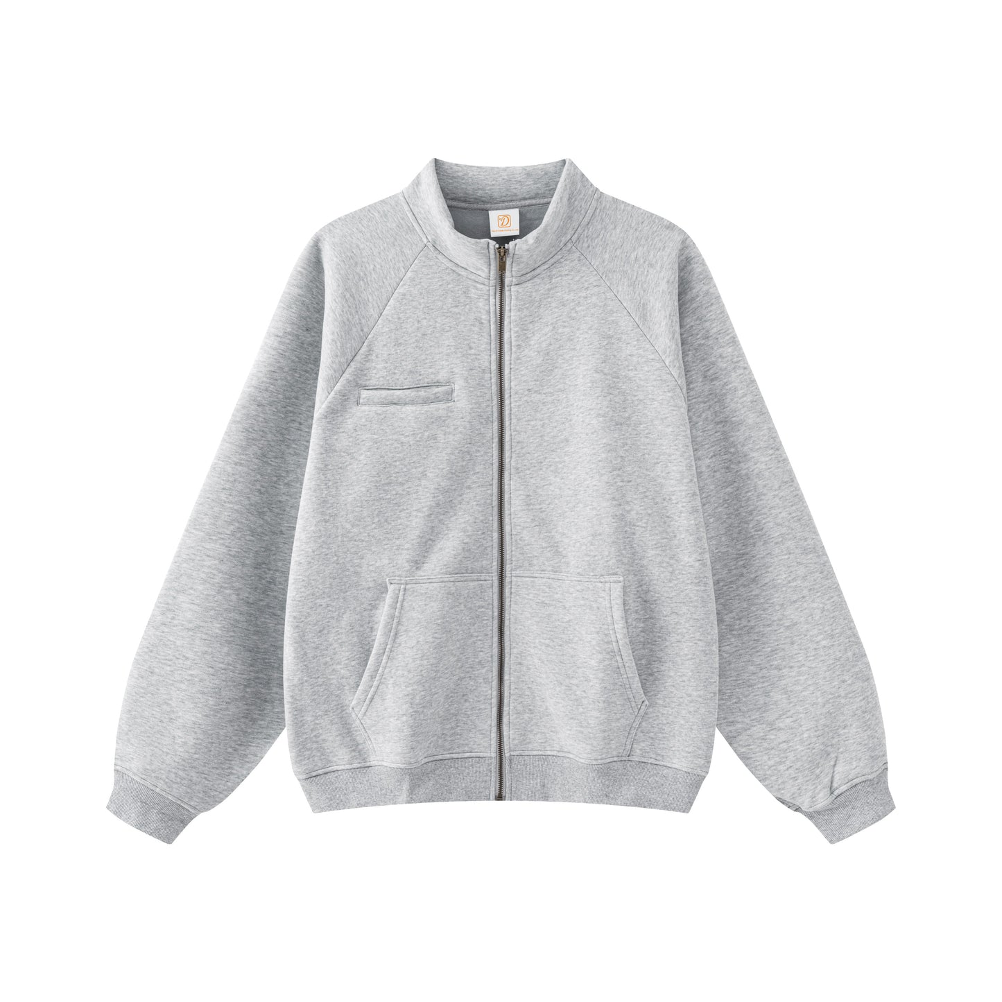 420G Heavyweight Fleece Stand Collar High Quality Blank Custom Zip up Drop Shoulder High Quality Custom Screen Printed Hoodie