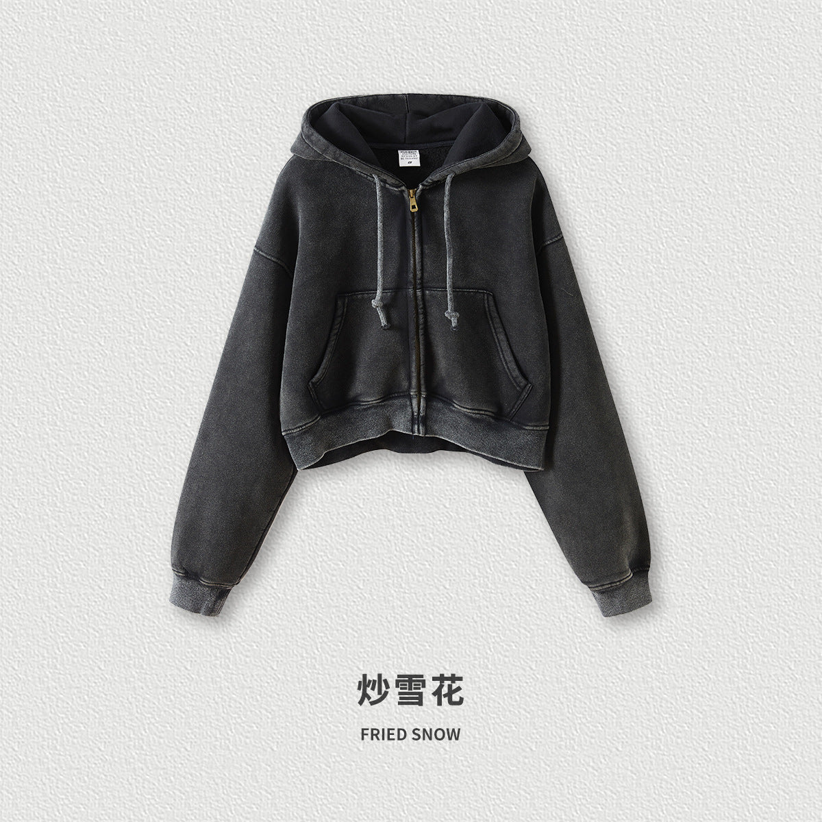 Vintage Custom Washed Crop Top Short Fashion Fleece Boxy Blank Pullover Heavyweight Women's Hoodies Sweatshirts