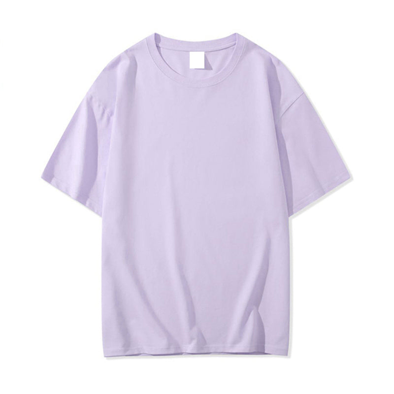 14 Color Cotton Short Sleeved T-shirt with Loose Shoulder Design Wholesale Plain Tshirts for Printing Simples Personalized
