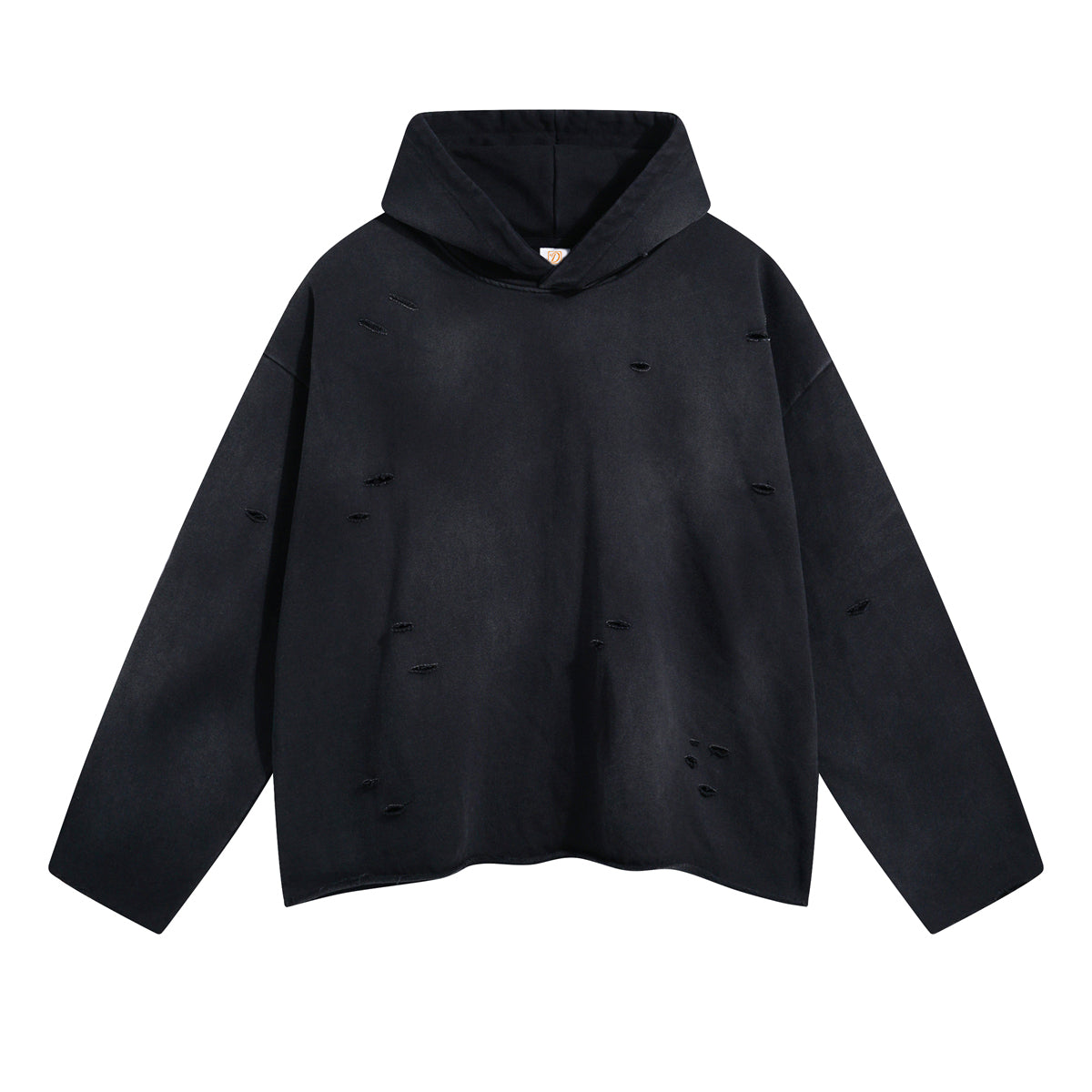 Fashion Plain Hoodie Irregularly Torn Frayed Edges Distressed Washed Hemmed Cut Down Sleeveless Hoodie From a Trendy Brand