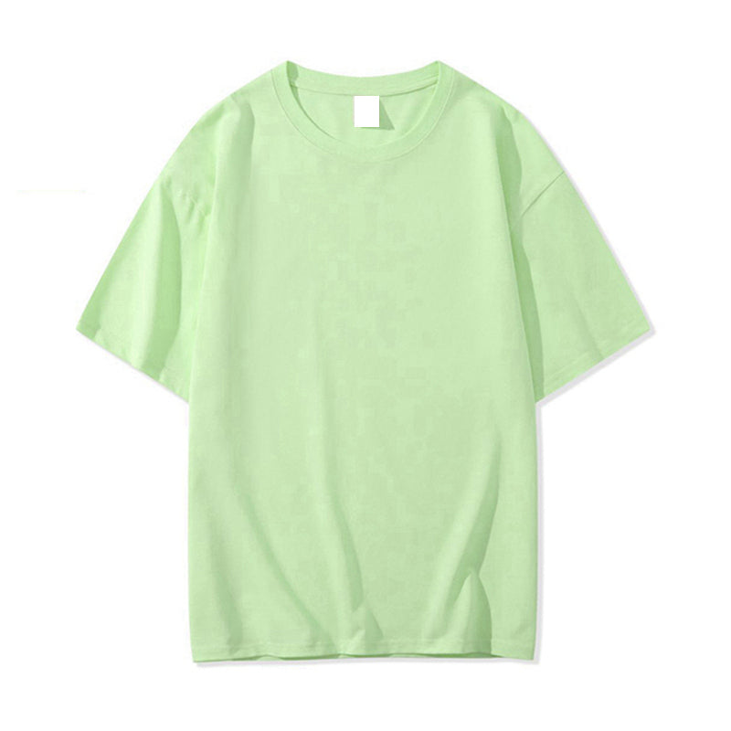 14 Color Cotton Short Sleeved T-shirt with Loose Shoulder Design Wholesale Plain Tshirts for Printing Simples Personalized