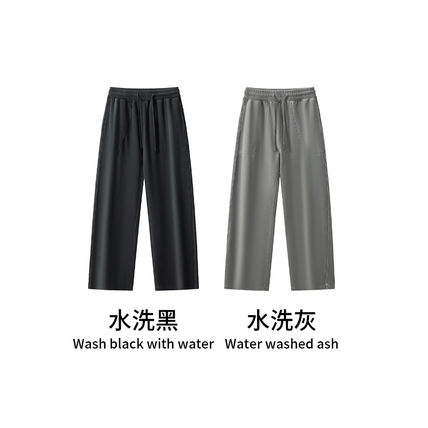 420g Heavyweight Sweatpants 100% Cotton Custom Acid Wash Casual Terry High Quality Blank Distressed Wholesale Sweatpants