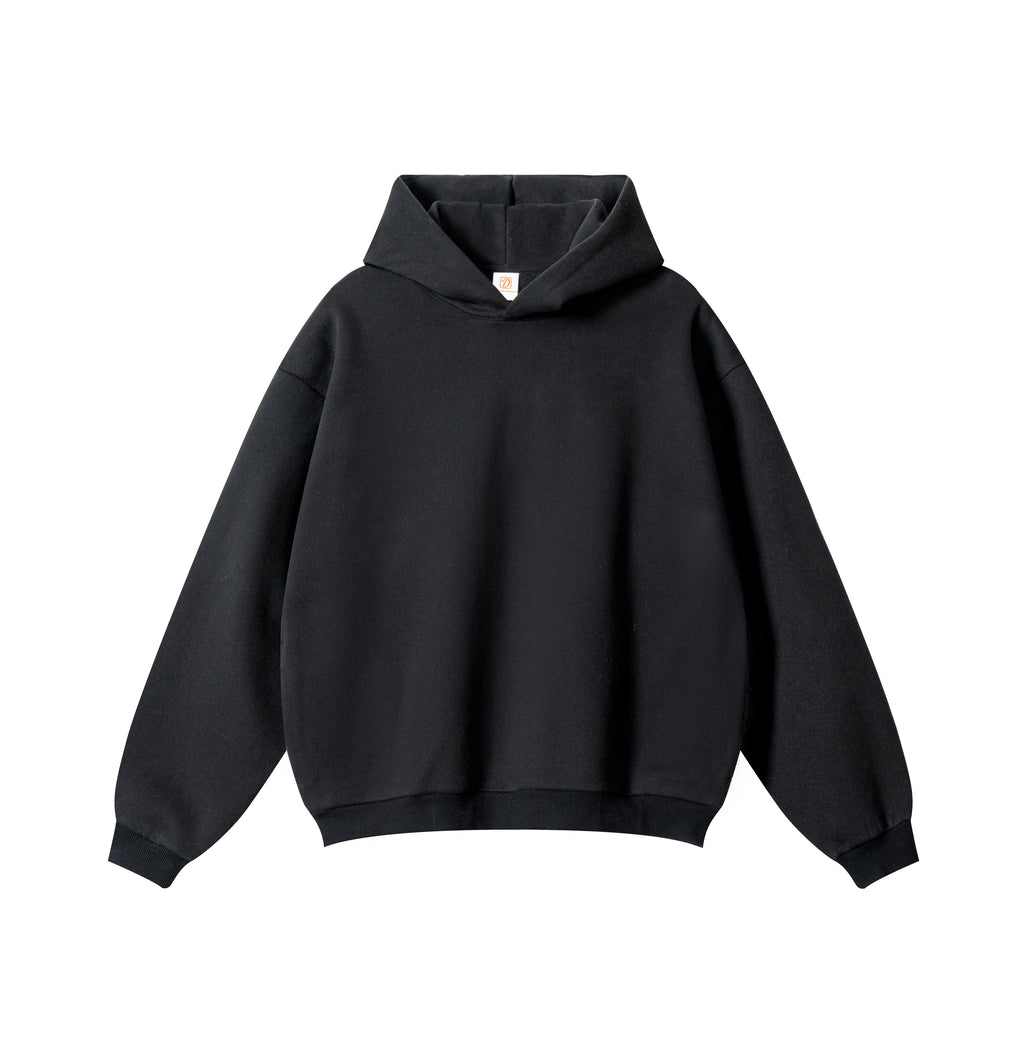 Custom Blank Pullover Pure Color Drop Shoulder Fleece Zip High Quality Polyester and Cotton Wholesale Hoodies