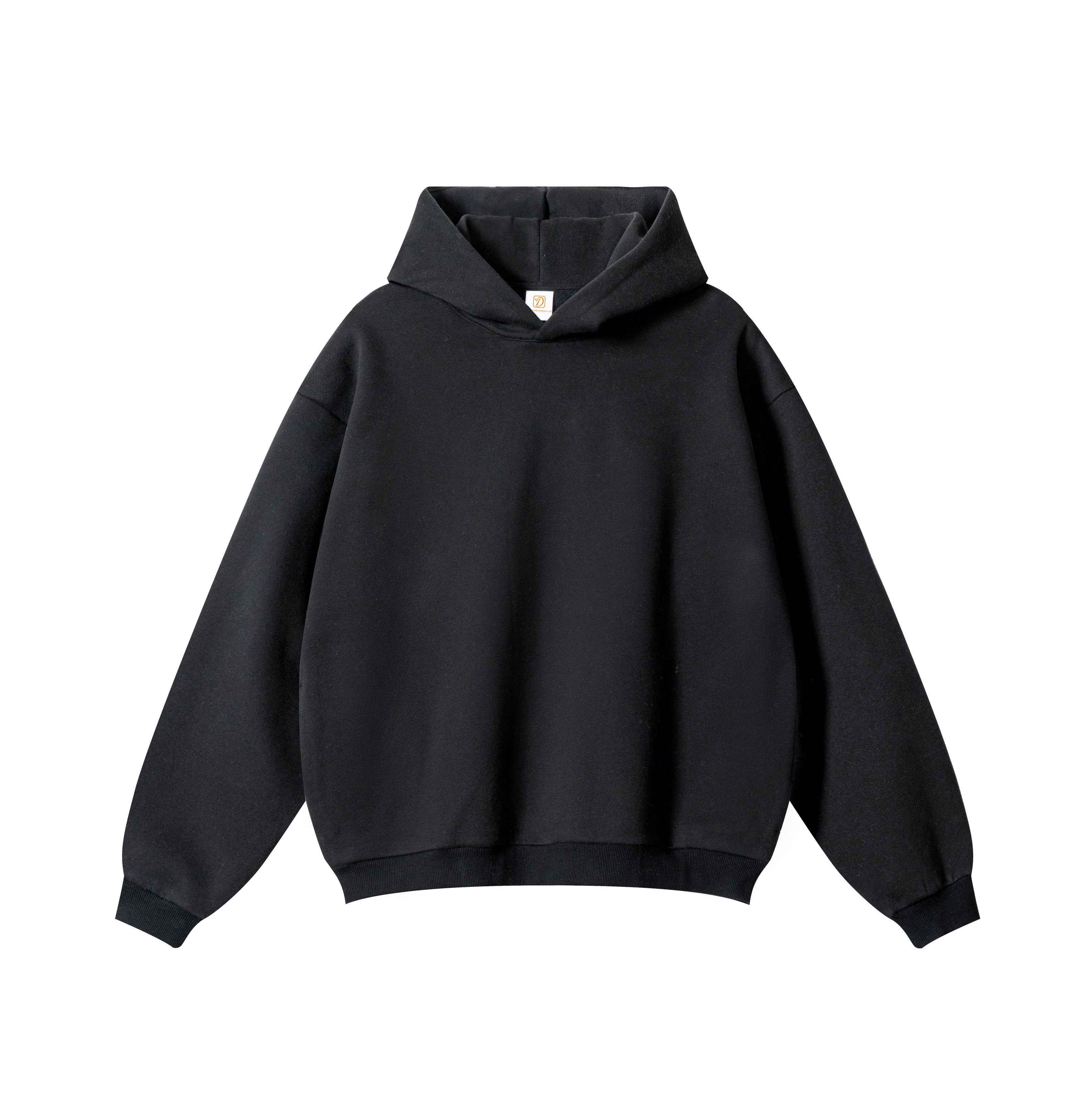 Custom Blank Pullover Pure Color Drop Shoulder Fleece Zip High Quality Polyester and Cotton Wholesale Hoodies