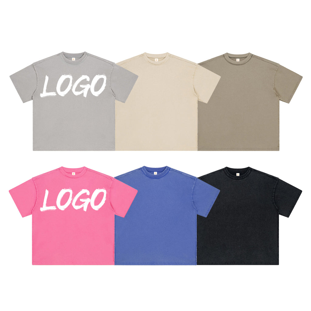 Men's T-shirts Custom Vintage Heavyweight Custom Broken Custom Acid Wash High Quality Blank Loose Drop Shoulder Wholesale Tshirt