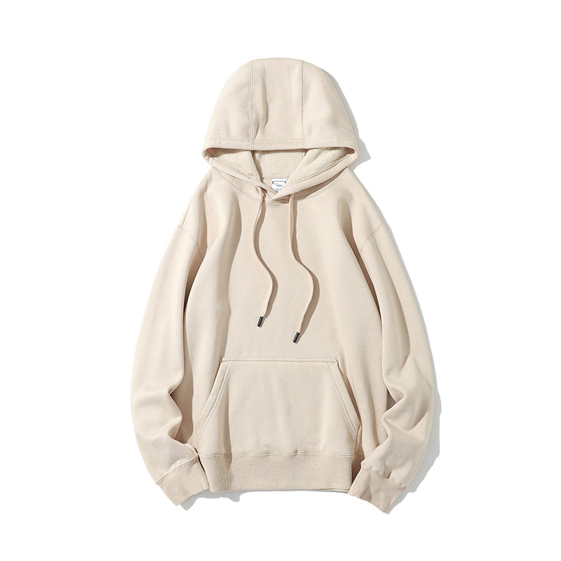 350G Heavyweight Blank Pullover Polar Fleece Streetwear Custom Puff Print Drop Shoulder Winter Hoodie