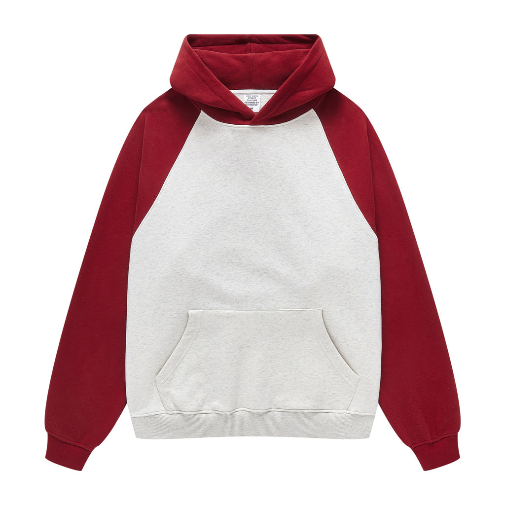 Heavy Cotton Sublimation Distressed Embroidery Cross-shoulder Color-blocking Streetwear Men's Hoodie Manufacturers