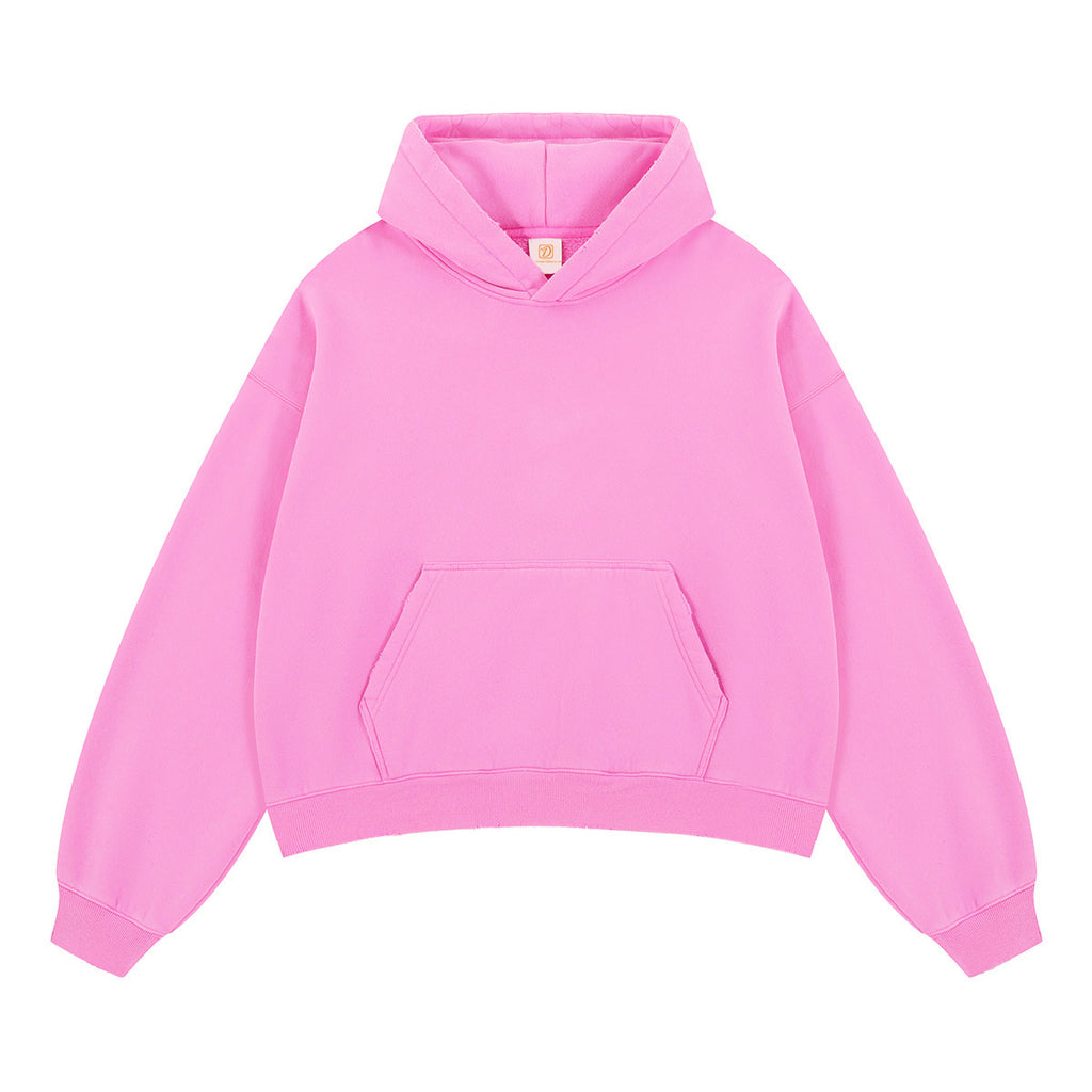 Wholesale Clothing Boxy Custom Fleece Blank Pullover Polyester/Cotton Drop Shoulder Vintage Streetwear Broken Men's Hoodies