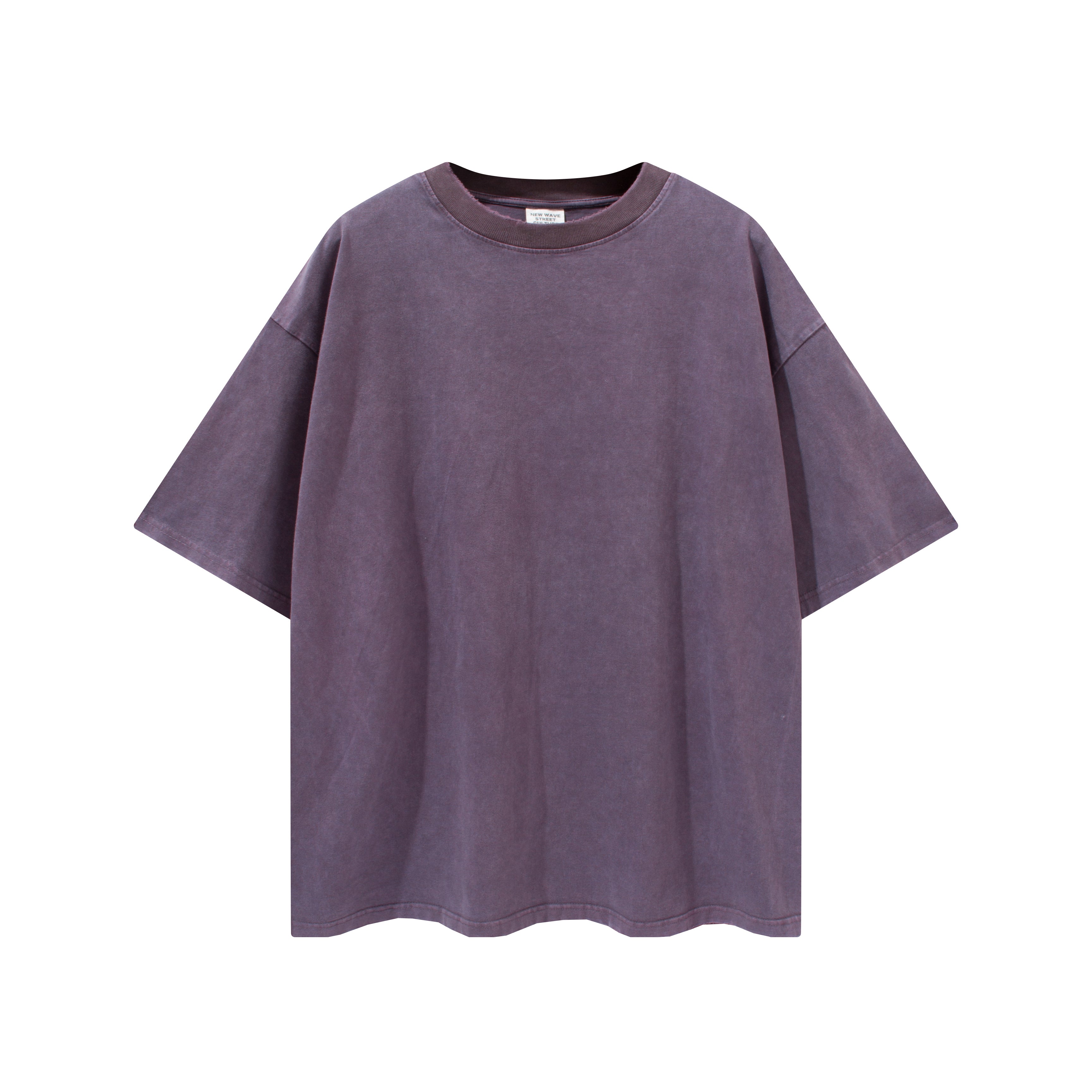 7 Color Customized Edge Grinding Water Washing to Age Solid Color Short Sleeved Shir Plain Tshirts for Printing American Design