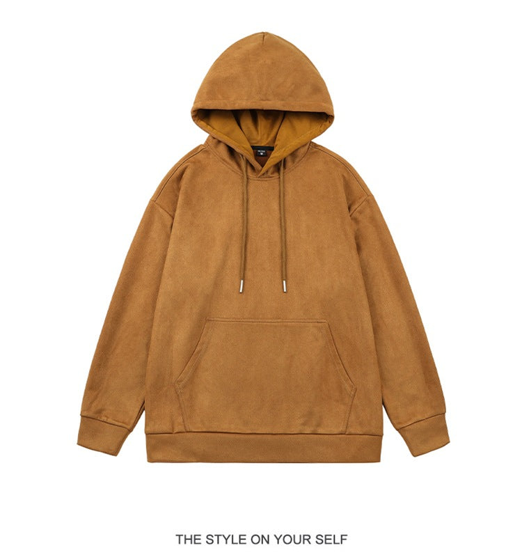 Oem Brand 5 Color Hooded Pullover Sweatshirt for Both Men and Women High Street Style Loose Fi with a Dropped Shoulder Design