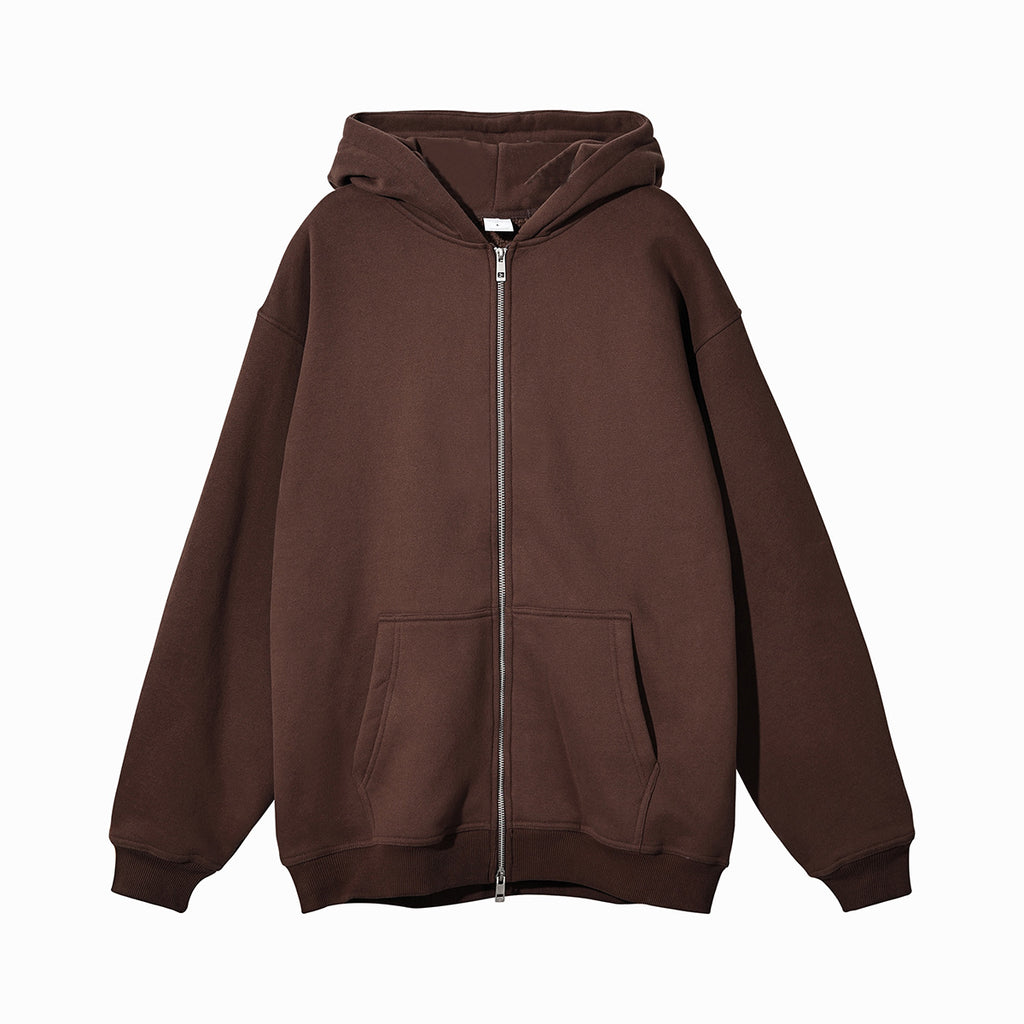 Oversized Hoodie Custom Wireless Blank Double Zipper High Quality Fleece Casual Plain Heavyweight Puff Printingwholesale Hoodies