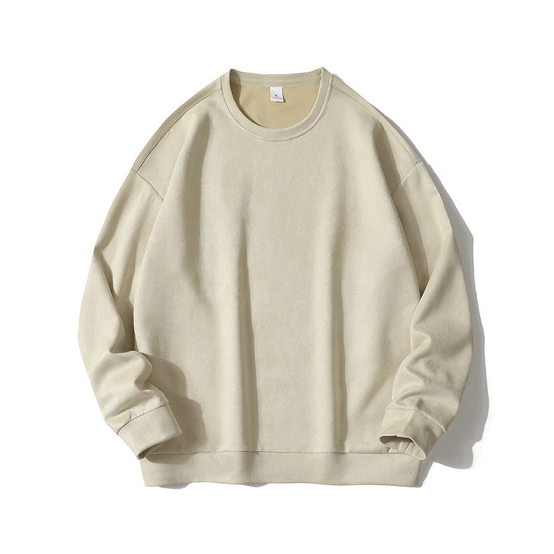 Plus Size Streetwear Drop Shoulder High Quality Blank Pullover Round Neck Fleece Pure Color Hoodies High Quality