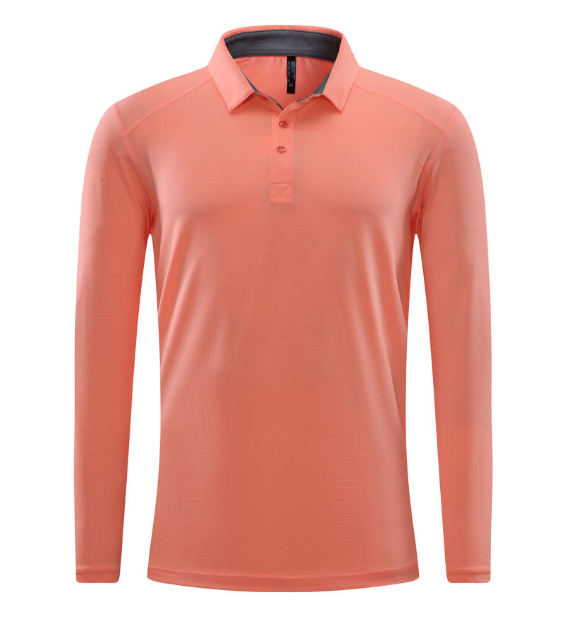 8 Color Quick Drying Colored Strip Crystal Silk Long-sleeved Collar POLO 40 Strands of Fine Fabric Spring and Autumn Collection