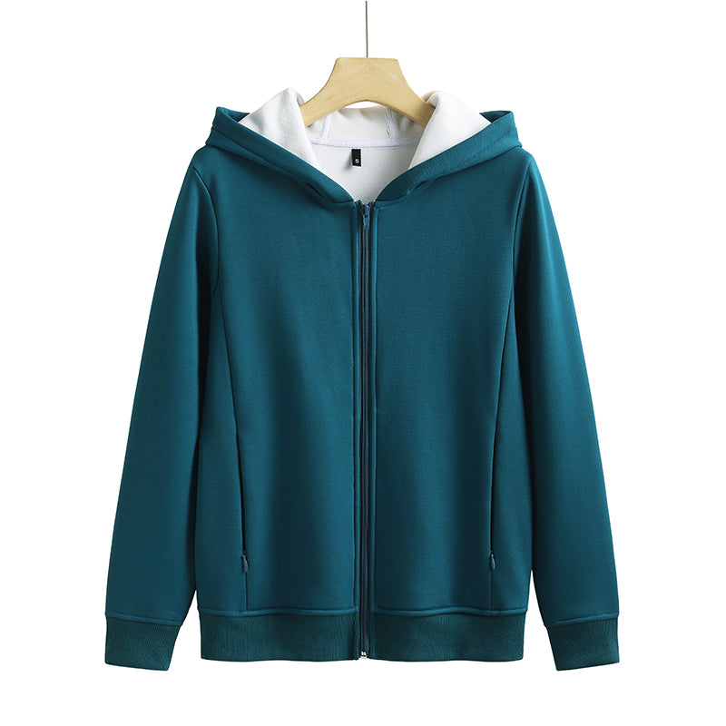 Custom Blank Full Zip Fleece Drop Shoulder Oversized High Quality Polyester and Cotton Thick Winter Hoodie