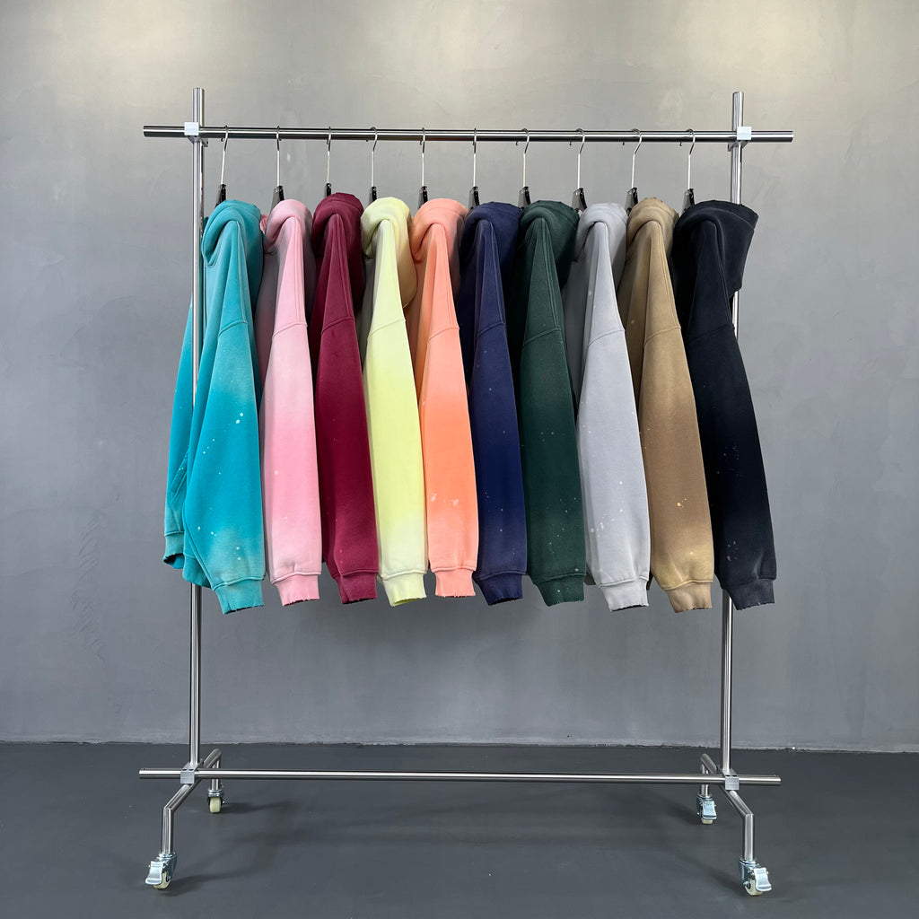 Wholesale Hoodies Custom Distressed Unisex High Quality Acid Washe Broken Streetwear Heavyweight Vintage Hoodie Manufacturers