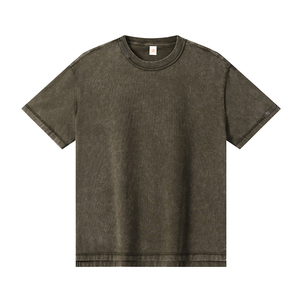 Design T-shirt Custom logo Heavy Cotton Casual Prue Color Round Neck High Quality Puff Printing  T-shirt Personalized T-shirts
