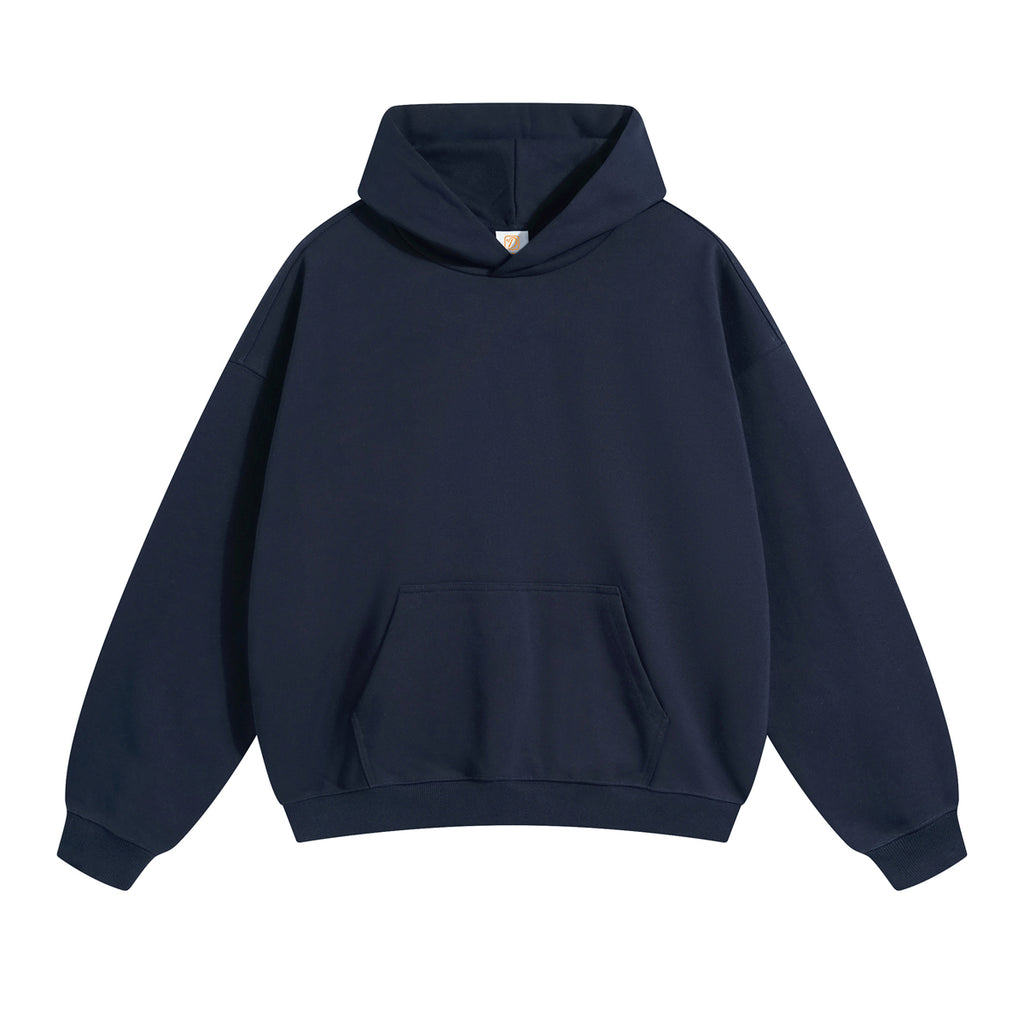 Streetwear Blank Pullover Hoodie Custom Pure Color High Quality Wireless Drop Shoulder Terry Men's Hoodies & Sweatshirts