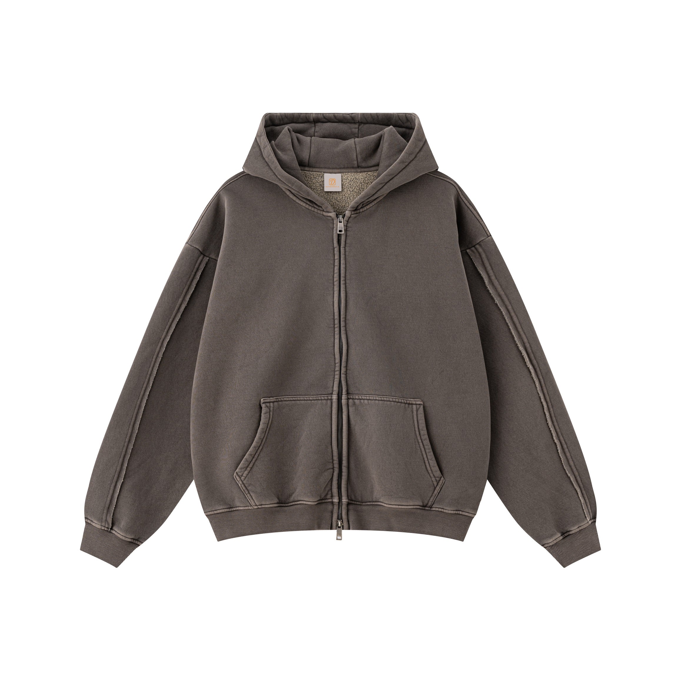 Mens Clothing Custom Hoodies Streetwear Double Zipper Acid Washe Heavyweight Blank Streetwear Oversized Fashion Men's Hoodies