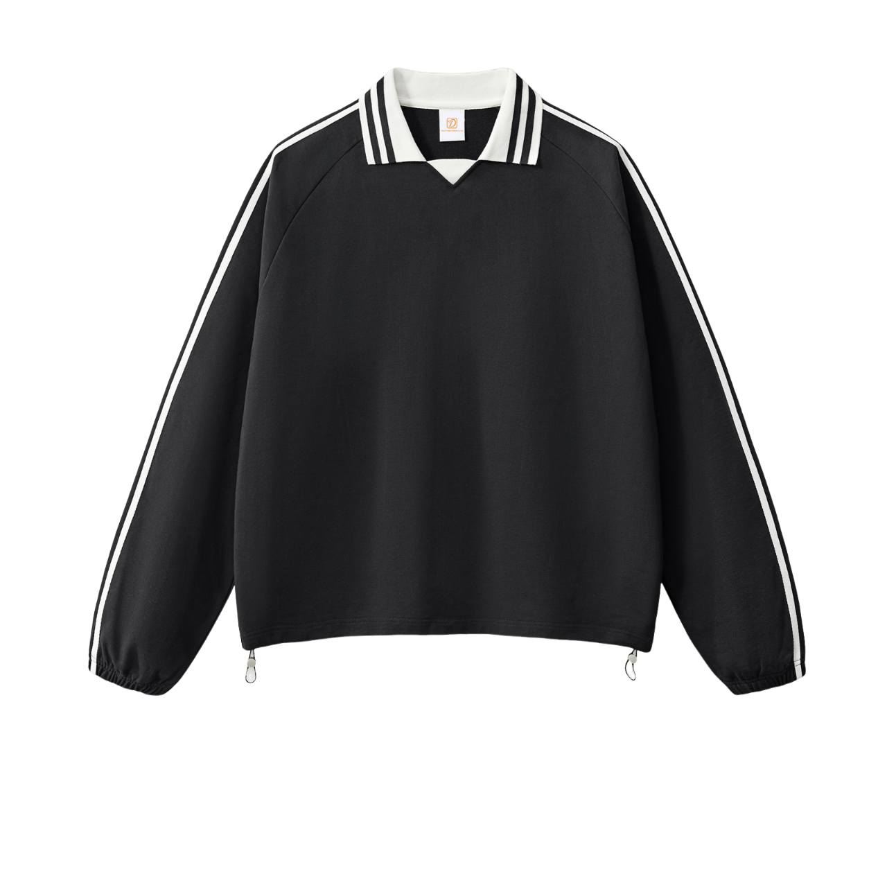 Wholesale Turtleneck Stripe Fashion Embroidery 100% Cotton Custom Puff Printing Hoodie Winter Heavyweight Trendy Design Hoodie