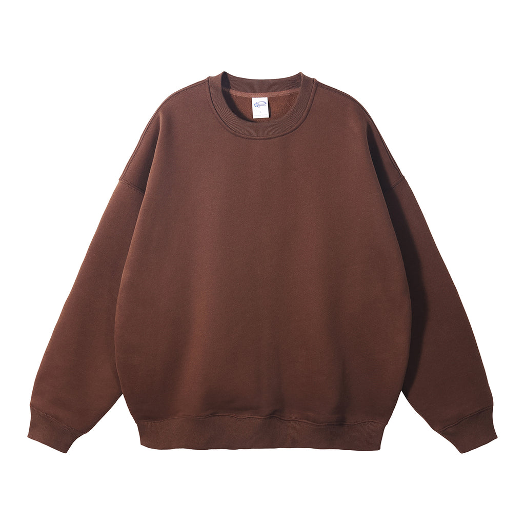 100% Cotton Custom Hoodies Streetwear High Quality Blank Pure Color Round Neck Fleece High Quality Drop Shoulder Hoodies