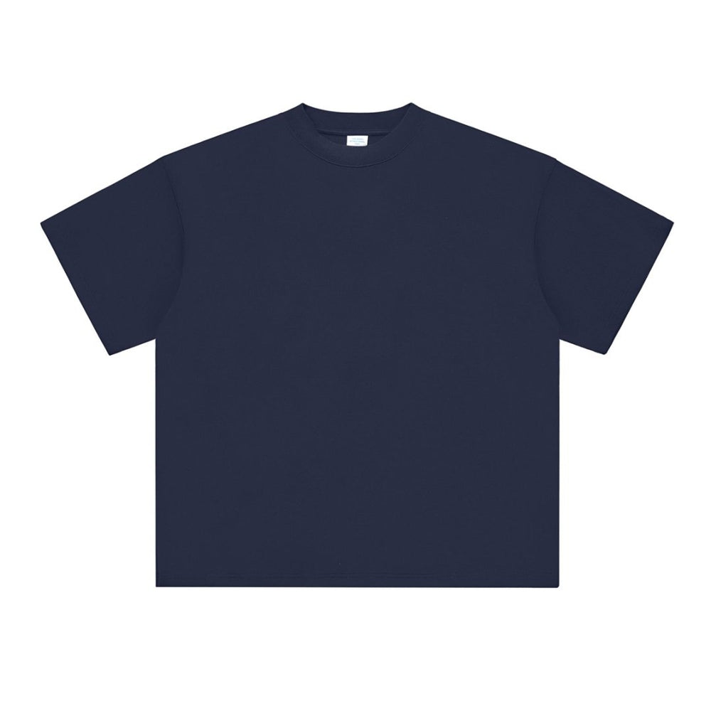 High Quality Men's T-shirts Short Sleeve Round Neck 100% Cotton Heavyweight Custom Puff Printing Solid Color Wholesale Tshirts