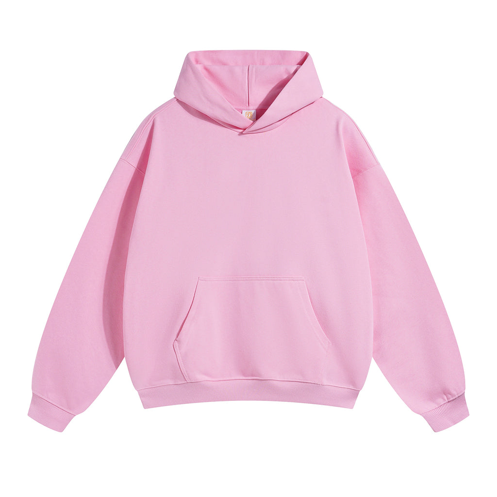 Streetwear Blank Pullover Hoodie Custom Pure Color High Quality Wireless Drop Shoulder Terry Men's Hoodies & Sweatshirts