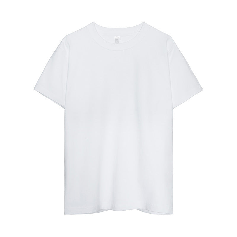 13 Colors Pure Cotton Japanese Style Heavyweight American Retro Solid Color Round Neck Seamless Basic T Shirt for Men and Women