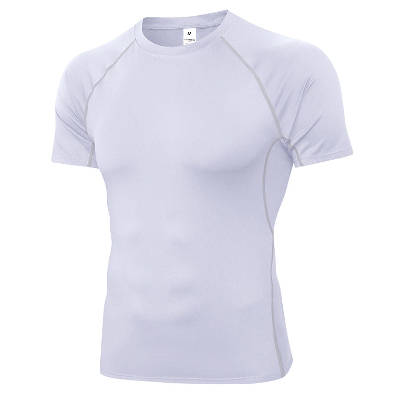 Custom Men's Quick-drying Shirt Sports Running Fitness Clothing Sweat-wicking High Elasticity Training Short Sleeved Top