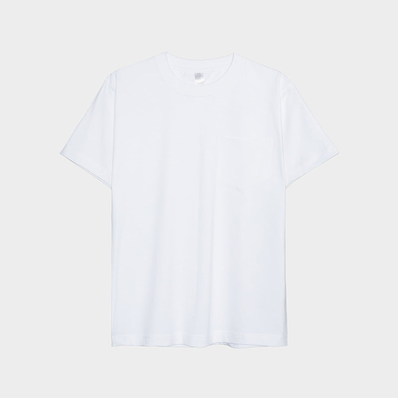 100% Cotton Heavyweight Basic Pure Color Unisex High Quality Drop Shoulder Soft Fabric Design t Shirt with Pocket