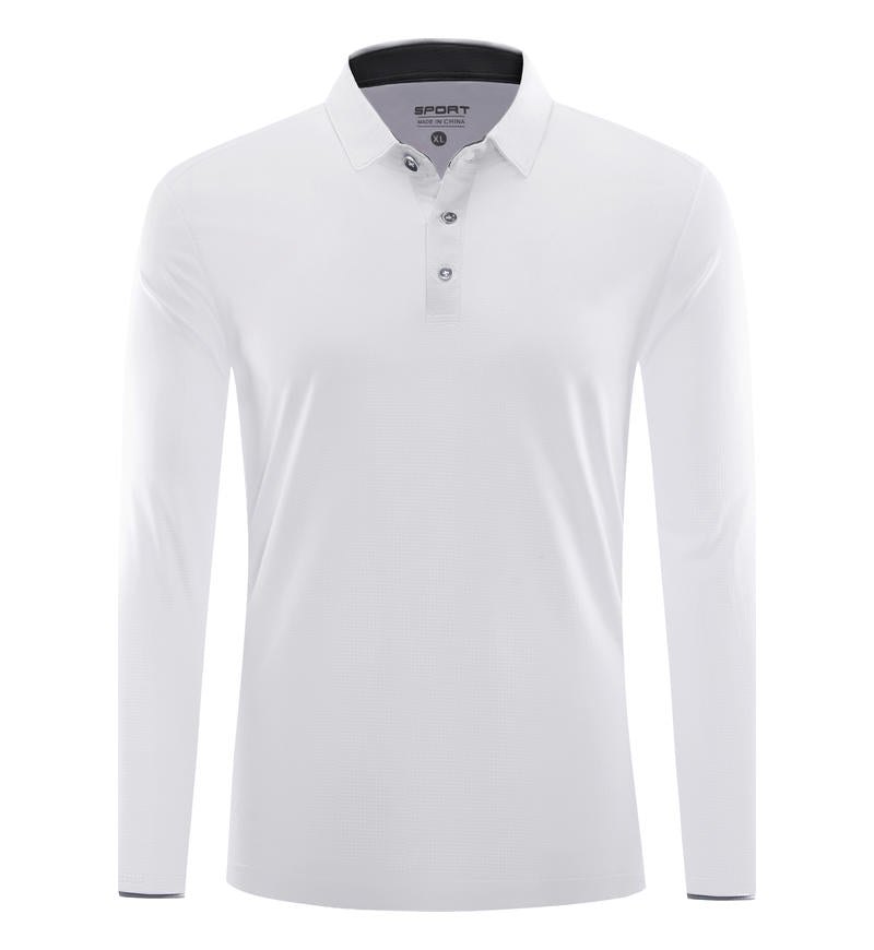 8 Color Quick Drying Long Sleeved Button Down POLO Shirt Can Customized Polo Shirt Embroidered  Spring and Autumn Collection