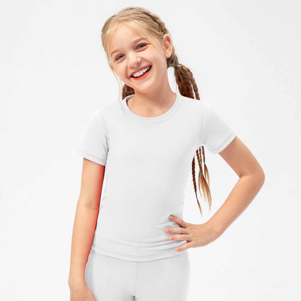 Oem Wholesale Customized Girls' Tight Fitting tank Top Soft and Quick Drying Children's Clothing for Dance Training Back Piece