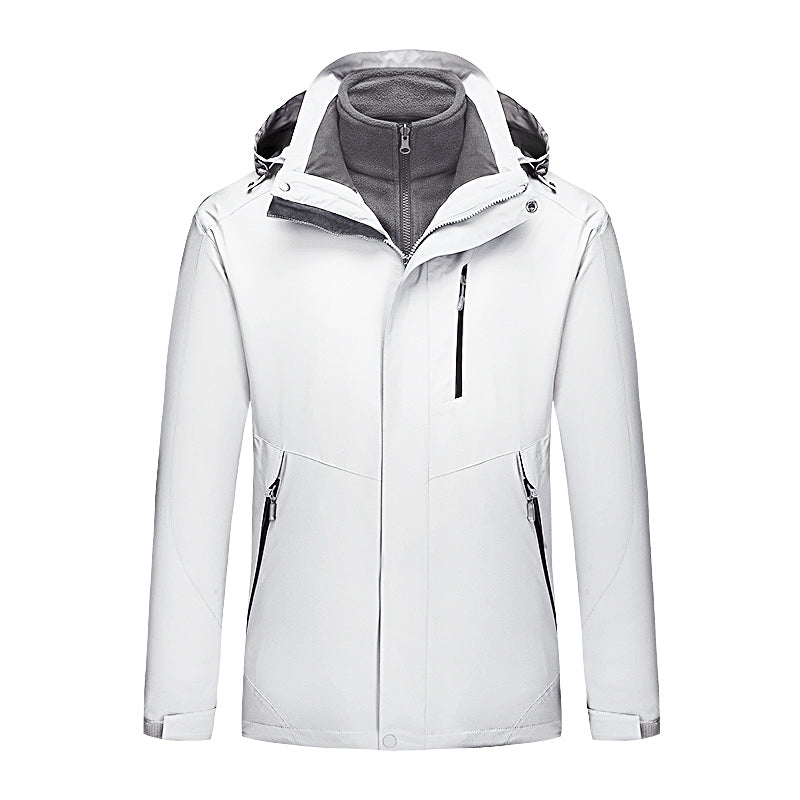 7color Three in One Waterproof Jacket the Outer Layer and Inner Liner Detached Combined or Worn Separately the Hat Can Removed