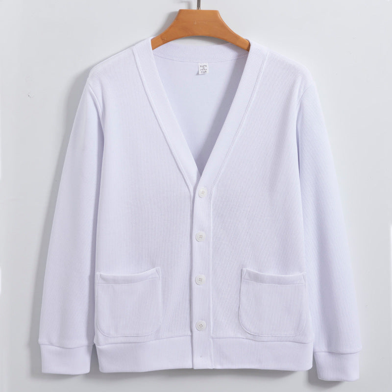 Custom logo Fall and Winter Style Seven Color Cotton Knit Cardigan with air Layer V Neck Short Jacket From a Trendy Brand