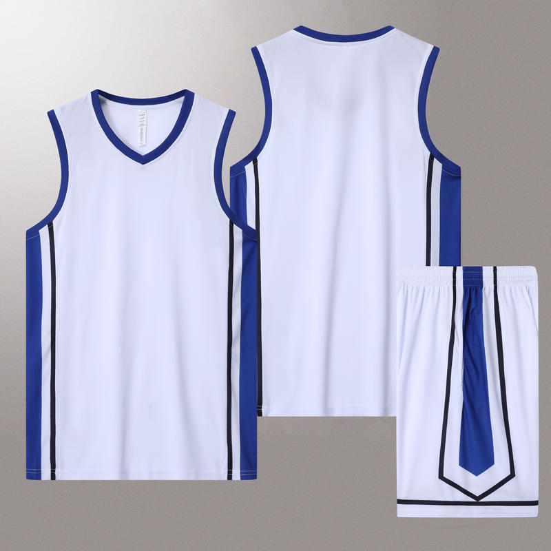 Oem 3 Color Men's and Women's 100% Polyester Fiber V Neck Basketball Uniform Set Basketball Jacquard Fabric Summer Version