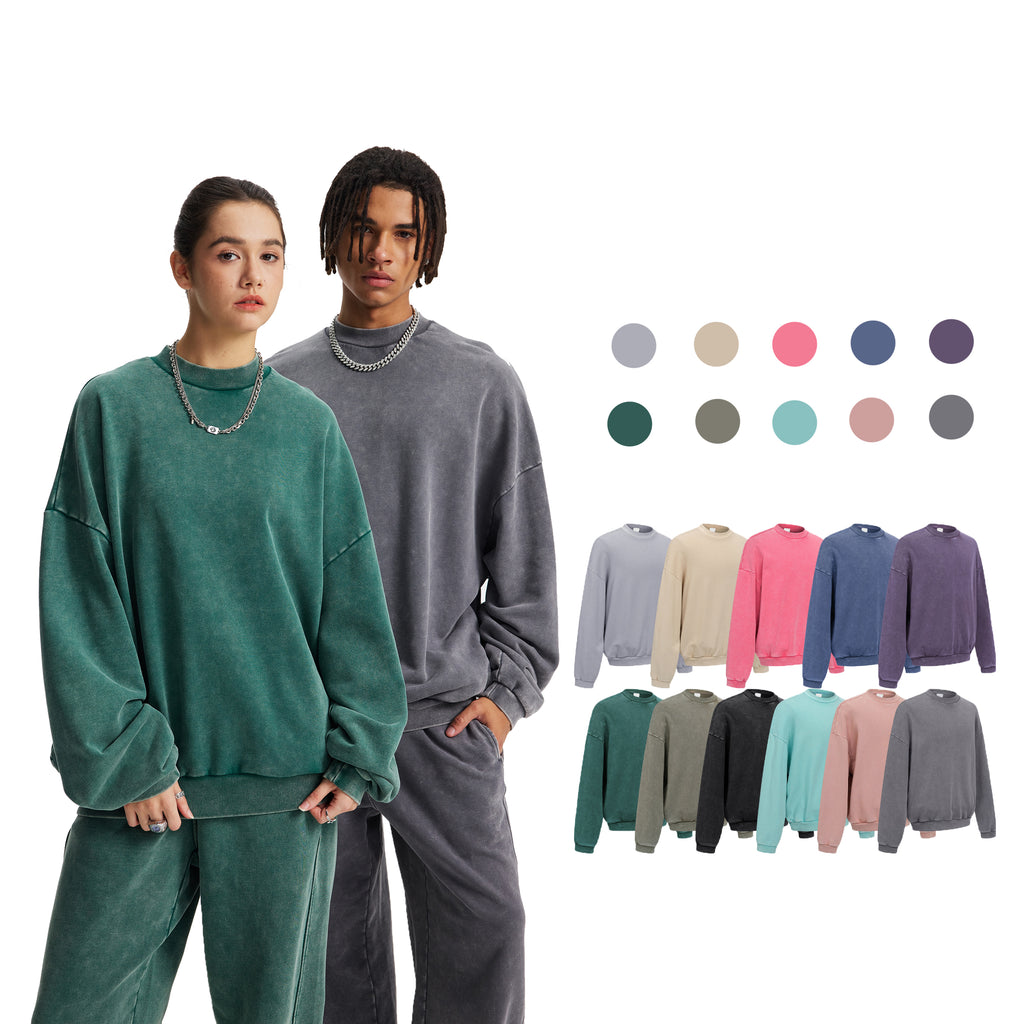 100%Cotton Thick Vintage Boxy Washed Broken High Quality Heavyweight Streetwear Hoodies