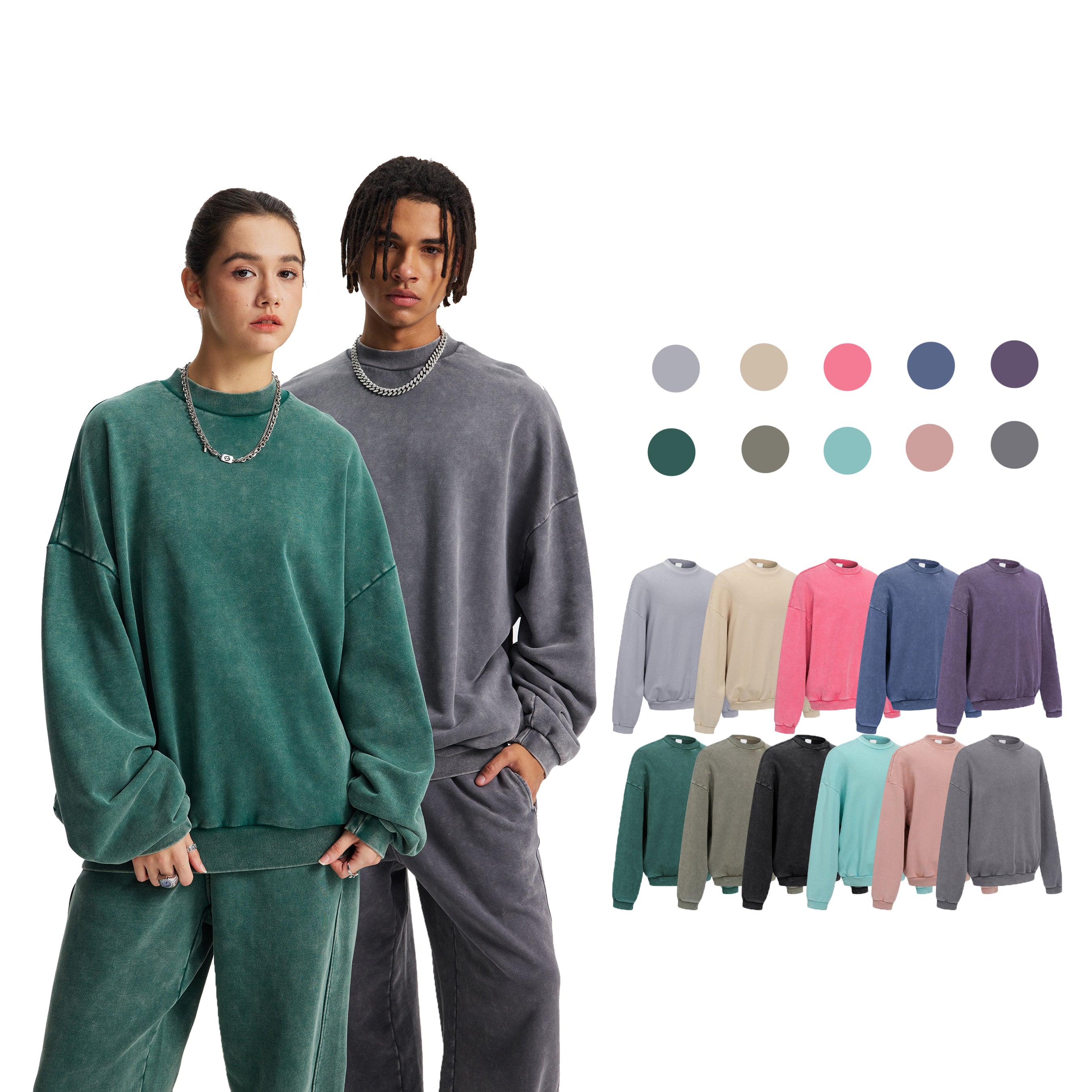 100%Cotton Thick Vintage Boxy Washed Broken High Quality Heavyweight Streetwear Hoodies