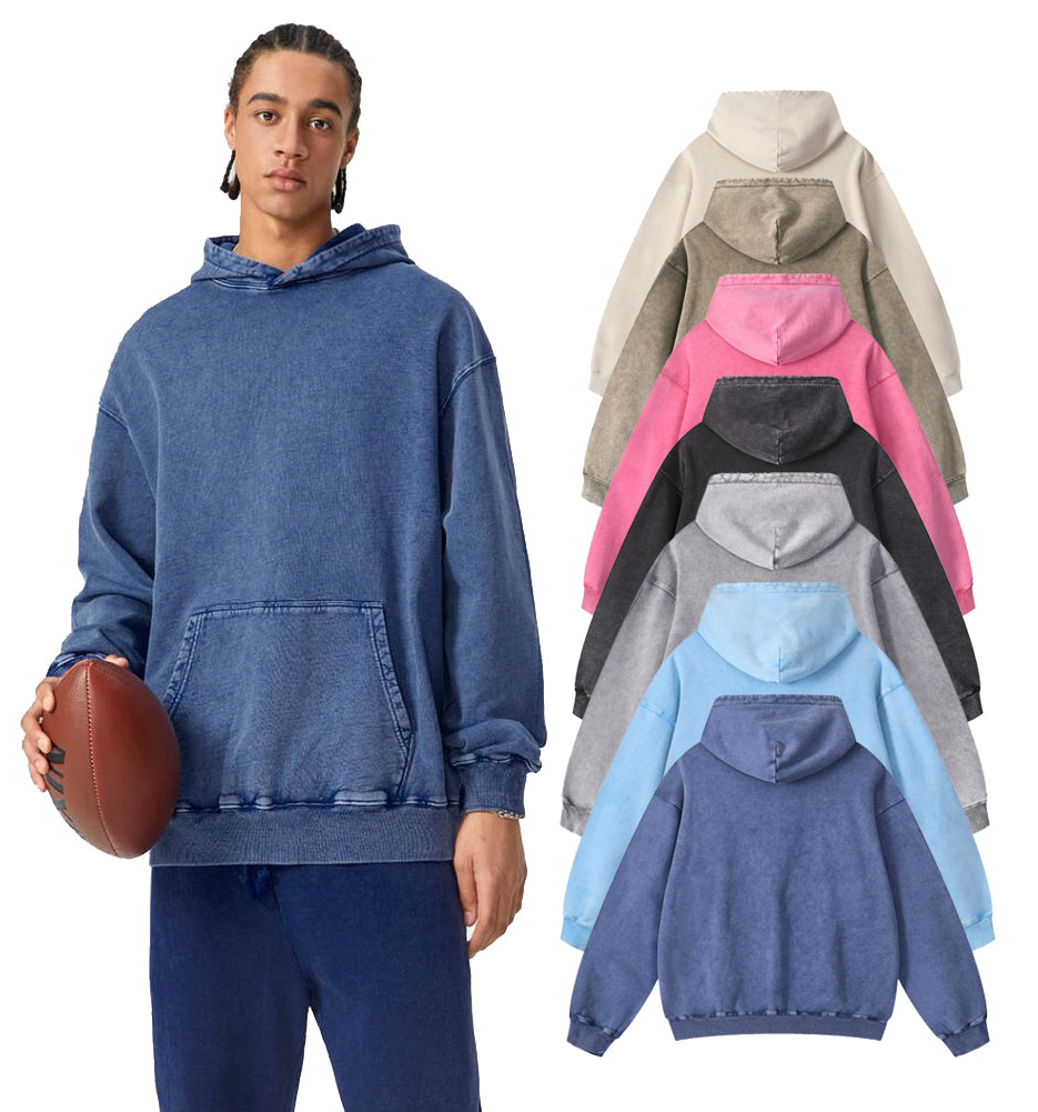 Wholesale Cotton Hoodies High Quality Washed Tie dye Blank Hoodies Heavyweight Mens Hoodies And Sweatshirts