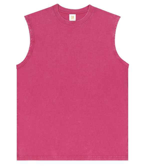 240G Heavyweight Blank 100% Cotton Custom Print Vintage Loose Sleeveless Custom Acid Wash High Quality Black Distressed Tshirt