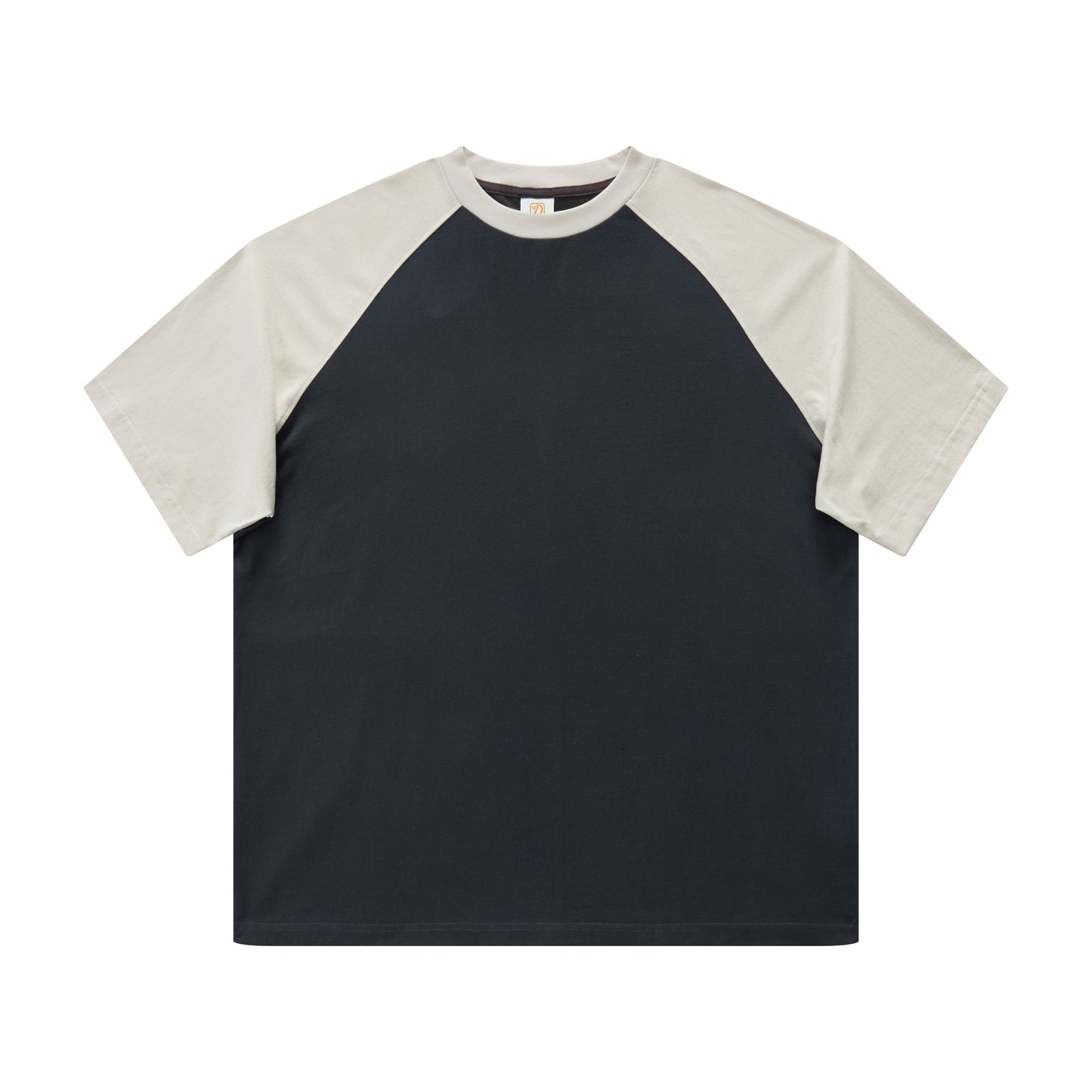 285g Heavyweight Tshirt Contrast Color Raglan Sleeve Loose High Quality Custom logo Personalized Round Neck Mens T-shirt Printed
