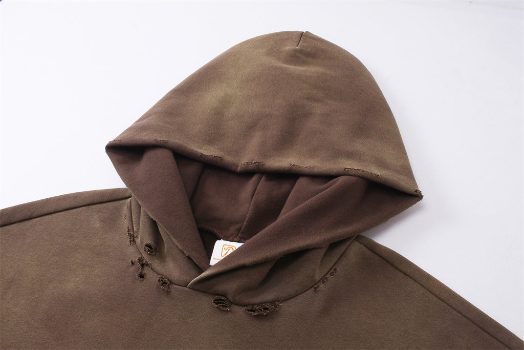 Hoodie Manufacturers High Quality Heavyweight Acid Wash Vintage Broken Tie Dye Plain Hoodies in Bulk Hoodies & Sweatshirts