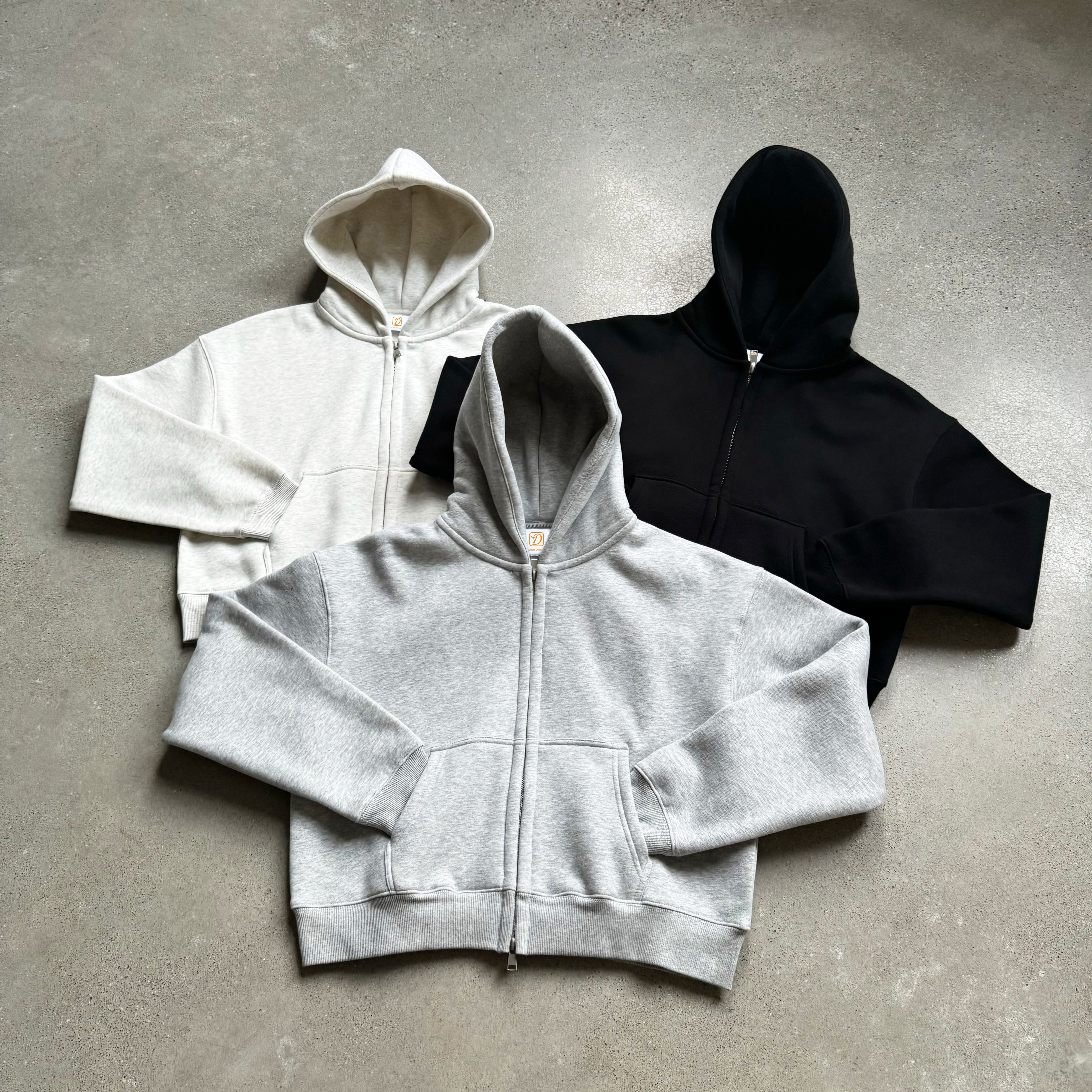 Women's Hoodies Heavyweight Fashion Crop Top Short High Quality Sport Blank Pure Color Custom Zip up Fleece Drop Shoulder Hoodie