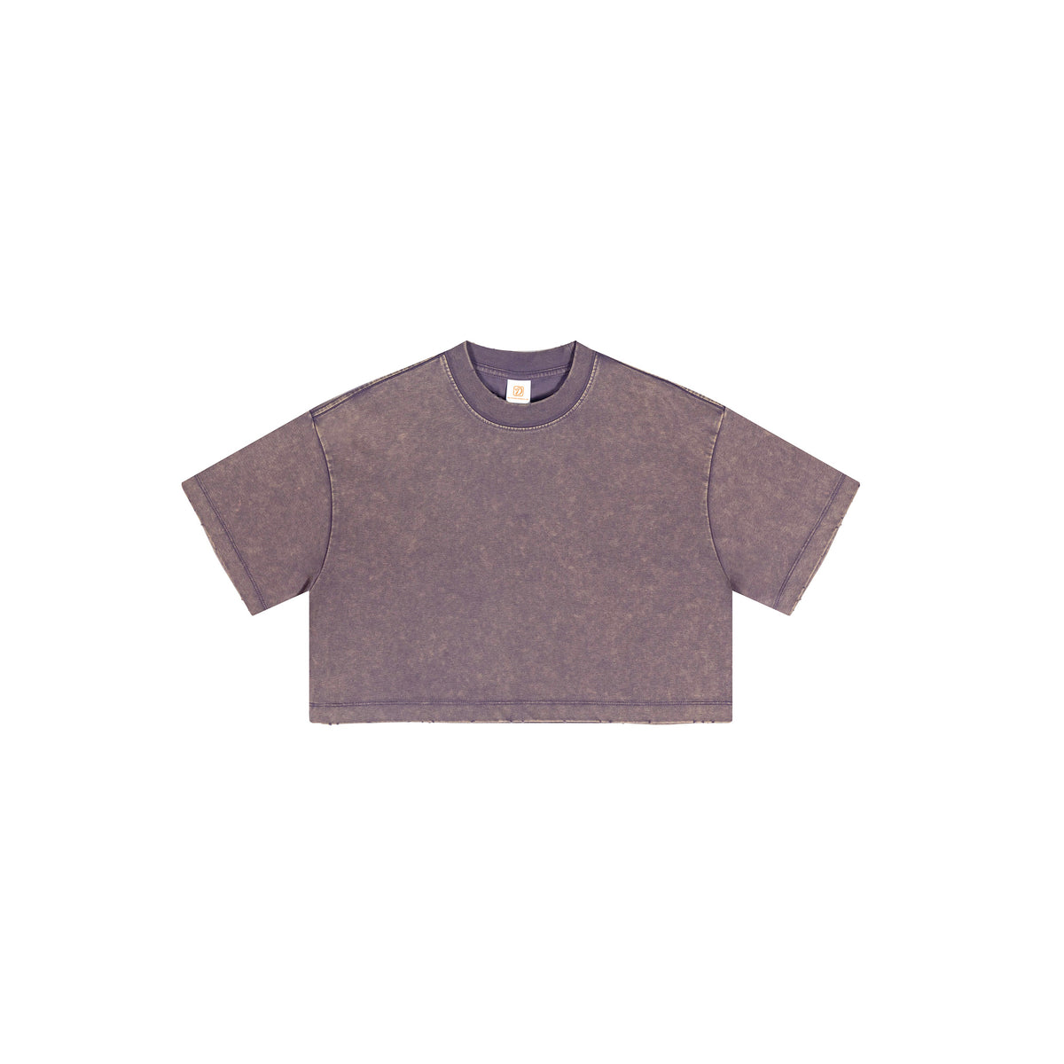 Tshirt Custom logo Summer Version Fitness Crew Neck Crop Top with Exposed Neckline and Waterwashed Finish Fashion Vintage Style
