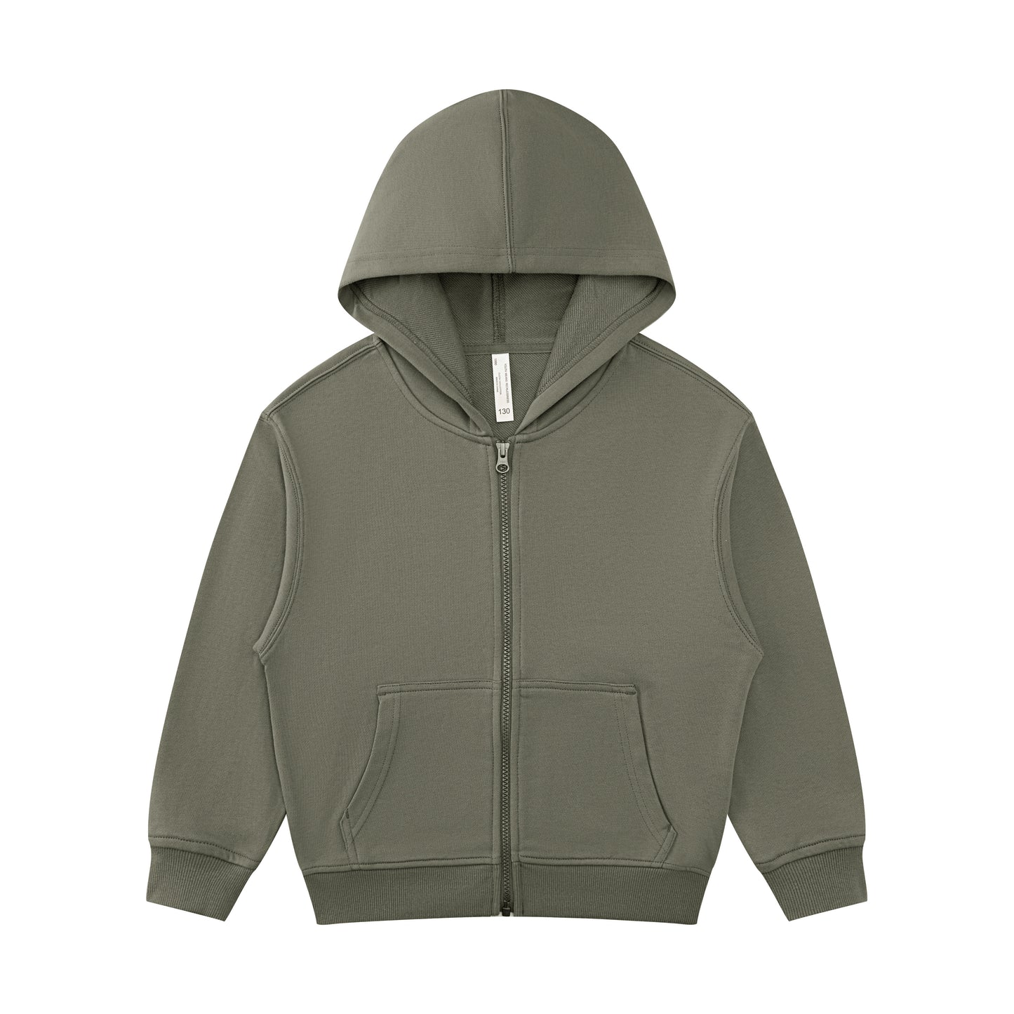 100% Cotton High Quality Full Zip Children's Terry Hoodie Heavyweight Puff Printing Winter Soft Drop Shoulder Clothing Hoodies