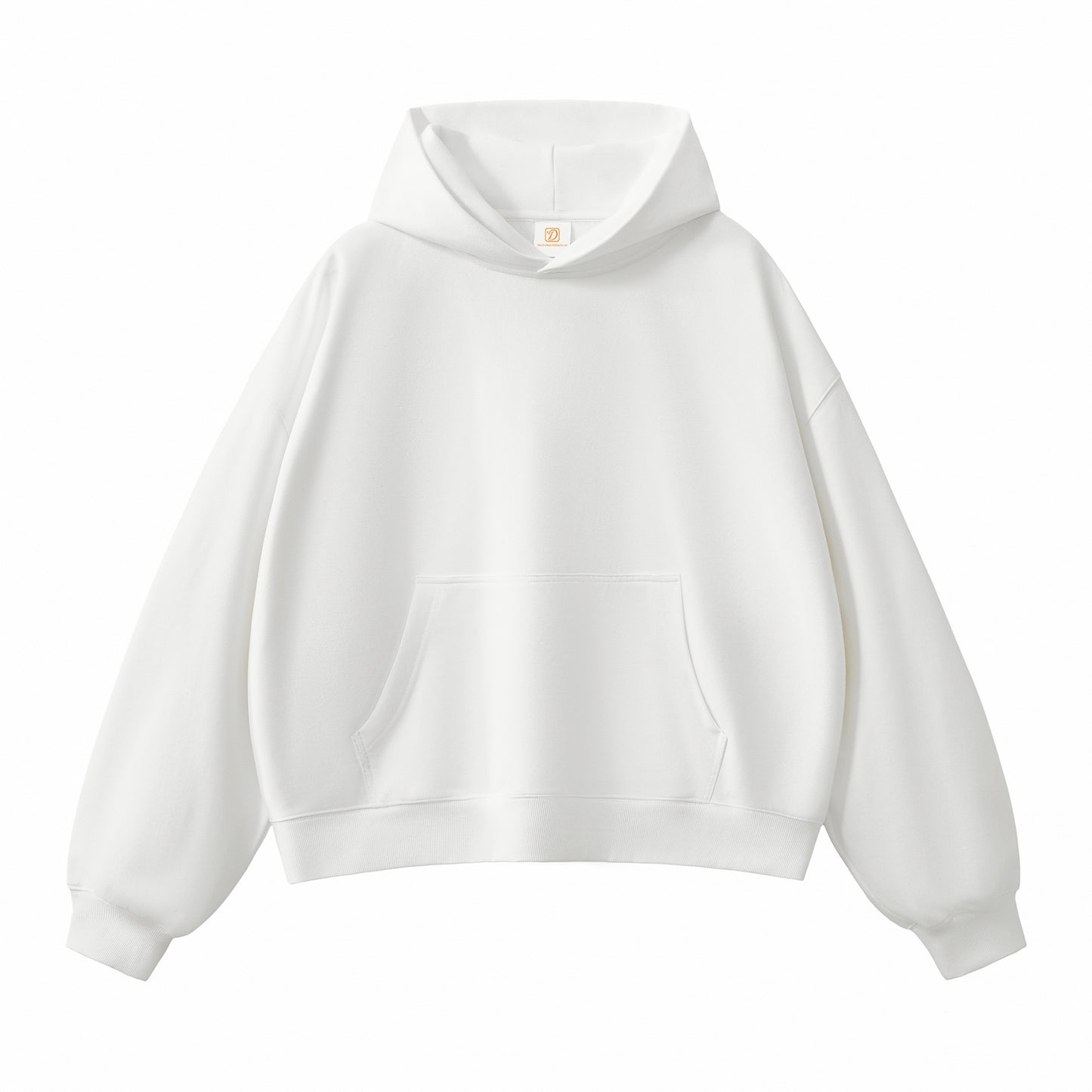 Boxy Fashion Hoodie Embroidery Custom Short Style Streetwear Terry Heavyweight Pure Color 420G High Quality Drop Shoulder Hoodie