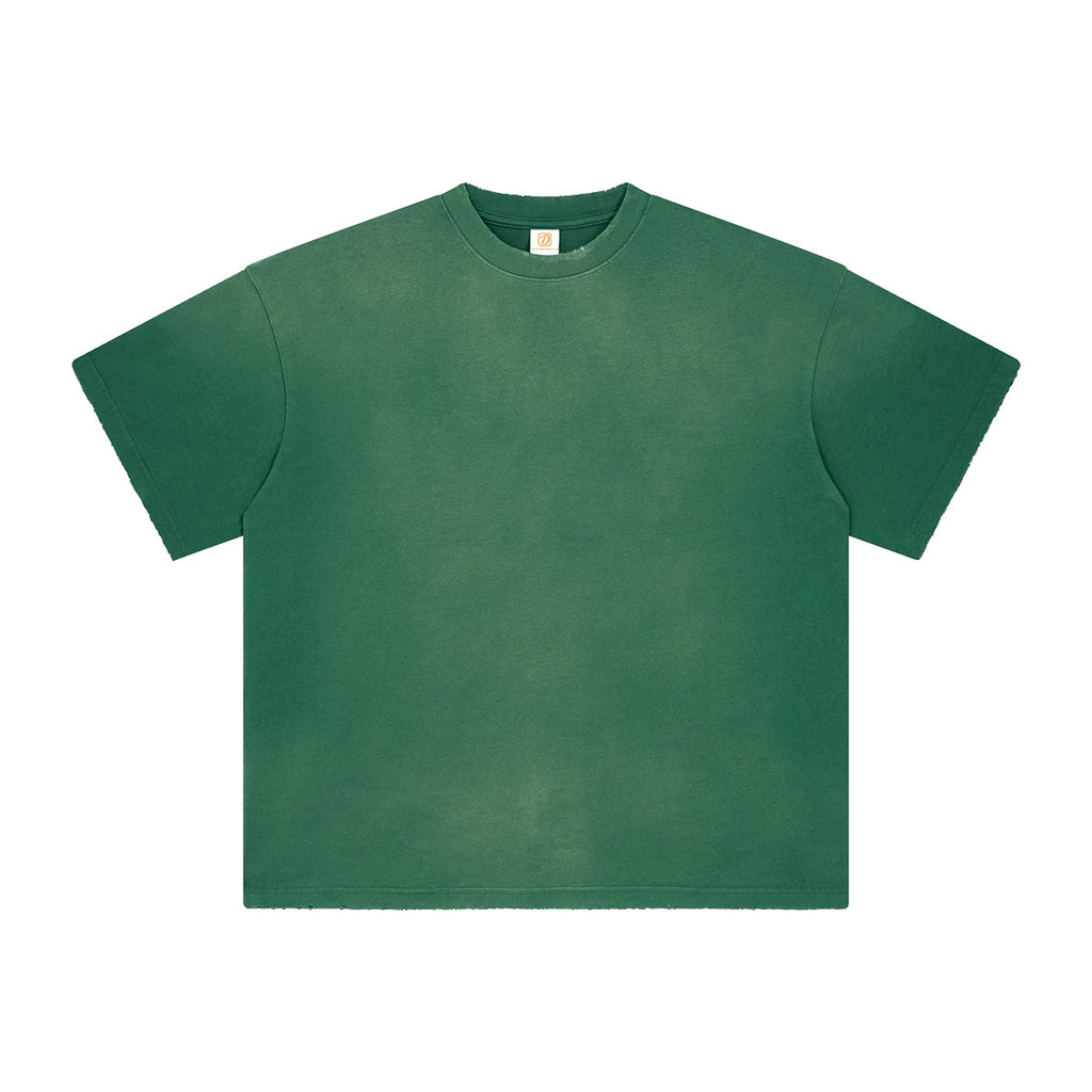 Wholesale Round Neck Tshirt Blank Gym Sport High Quality Custom Acid Washe 100% Cotton Patchwork Personalized Men's T-shirts