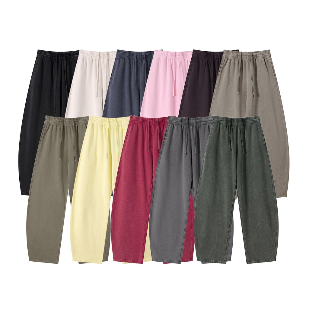 Heavyweight Sweatpants Custom Washed 100% Cotton High Quality Multi Color Casual Fashion Design Screen Print Sweatpants