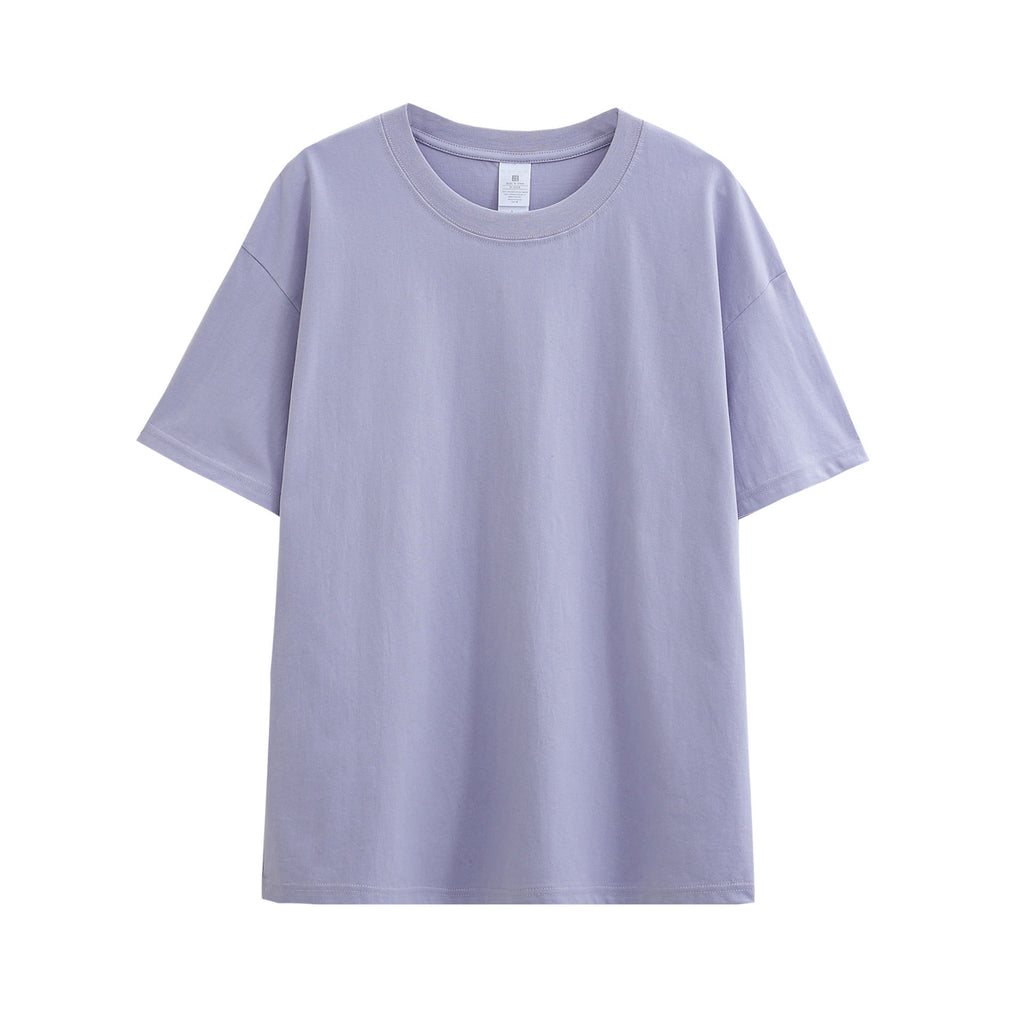 230G t Shirt 100% Cotton Oversize Custom Basic Pure Color High Quality Round Neck Drop Shoulder Wholesale High Quality Tshirt