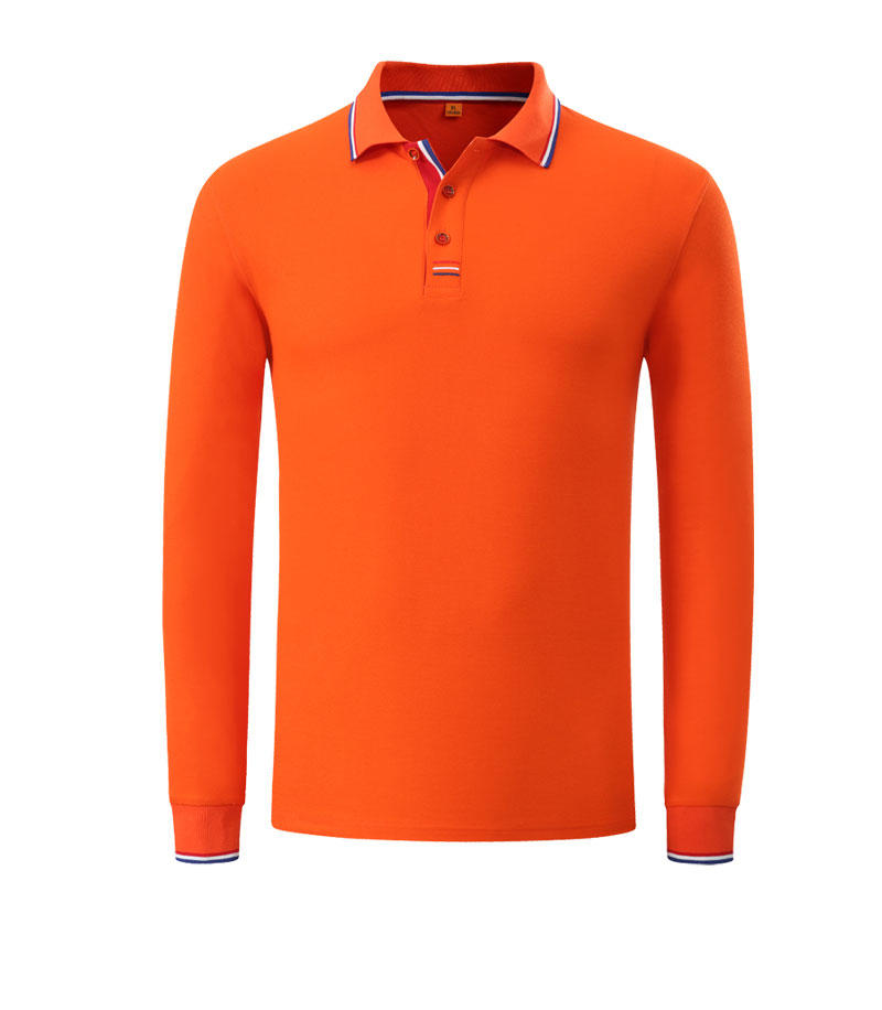 Spring and Autumn Collection 6 Color 38 Yarn Multi Color Long Sleeved Polo Shirt High Quality Simples Style Polo Shirt Design