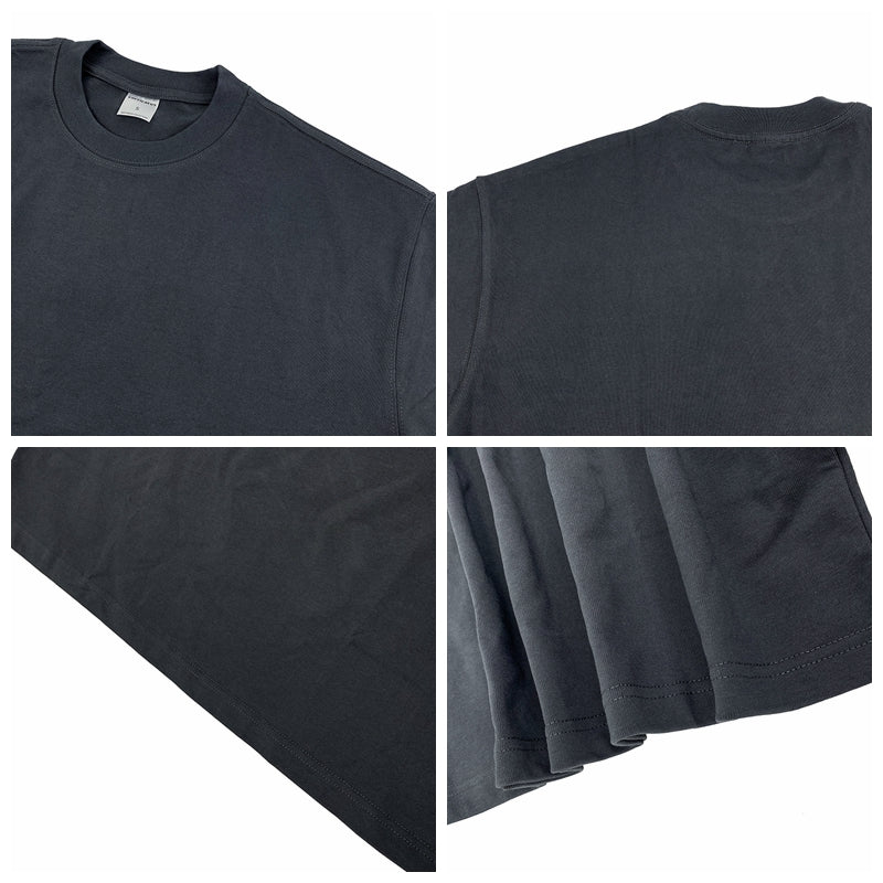 Heavyweight T-shirt Drop Shoulder Custom High Quality Blank Long Sleeve Heavy Cotton Distressed Embroidery Streetwear Tshirt